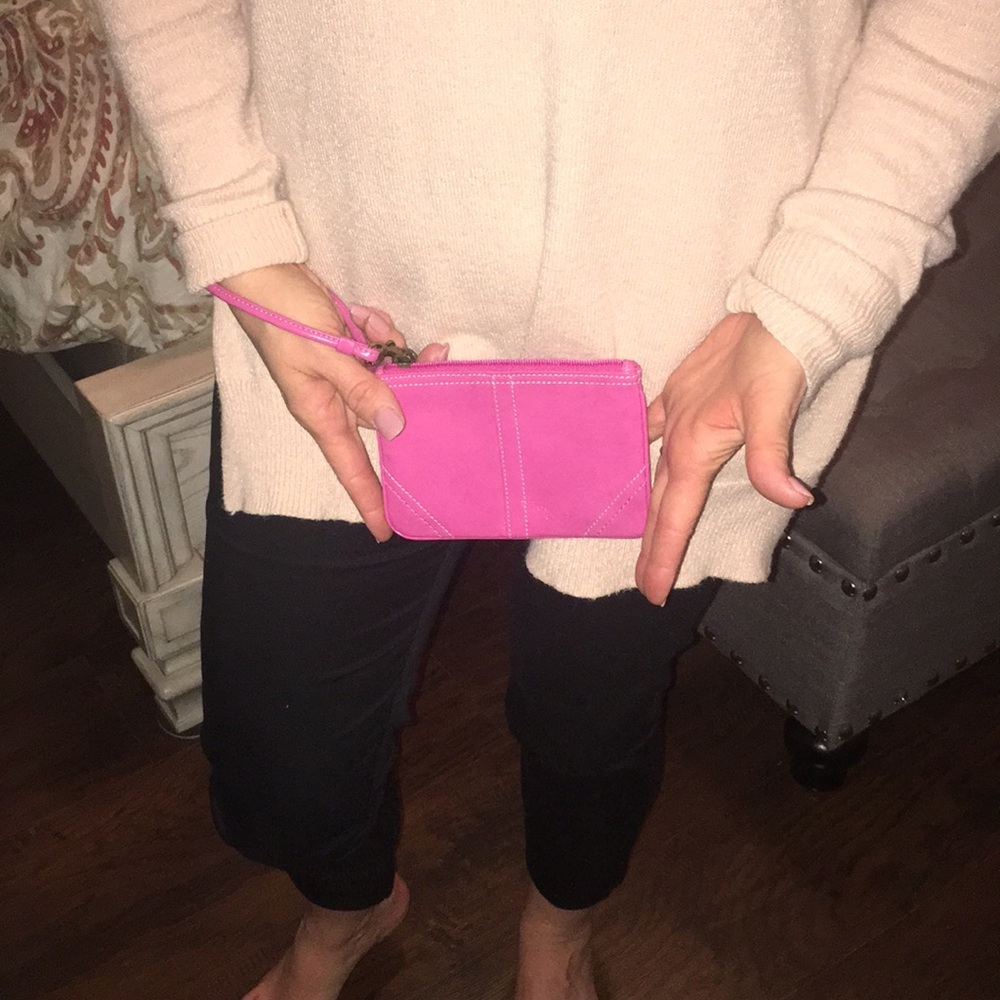 Pink patent Coach wristlet
